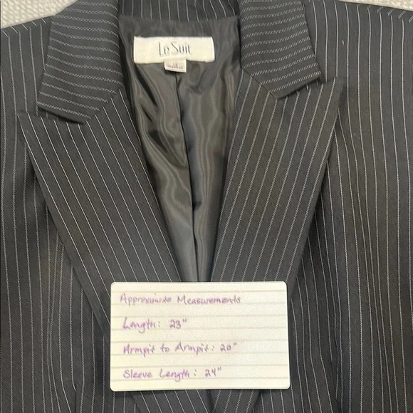 Le Suit Fully Lined Black Pinstripe Suit - Picture 7 of 7